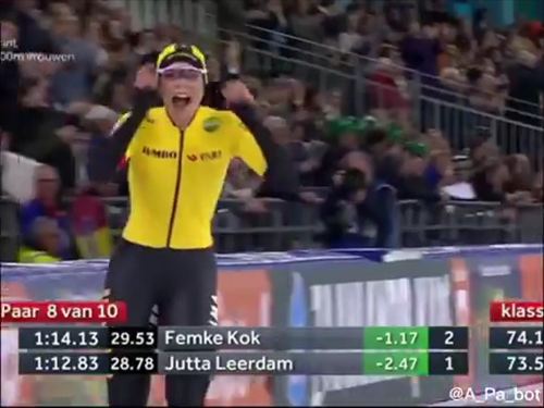 ユッタ・リールダムの放送事故 スピードスケート中に下着と谷間が丸見え