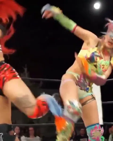 女子プロレスラーウナギ・サヤカ、M字開脚GIFで大胆な色気披露