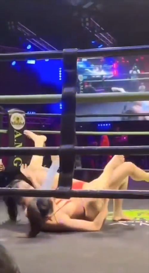 プロレス美女ストリップAV風レズバトル画像8