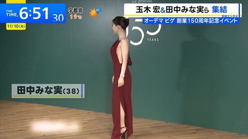 田中みな実 イベント赤ドレス ノーブラ横乳 オーデマピゲ150周年