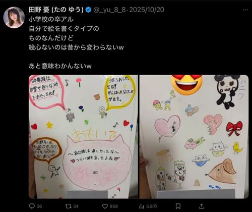 田野憂 小学生 ピースサイン 天真爛漫 Lカップ成長記録 エロ