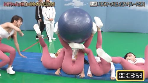 地上波放送AV女優ヨガパンツタイト股間エロシーン4