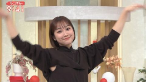 松岡朱里アナ、ダンスでおっぱい強調しまくり！！朝から勃起を強要してくるｗｗ（エロ動画）