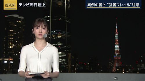 細川栞アナエロ透けおっぱいニット