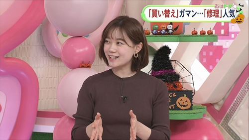 小髙茉緒エロアナウンサーニット巨乳ポッチおっぱい